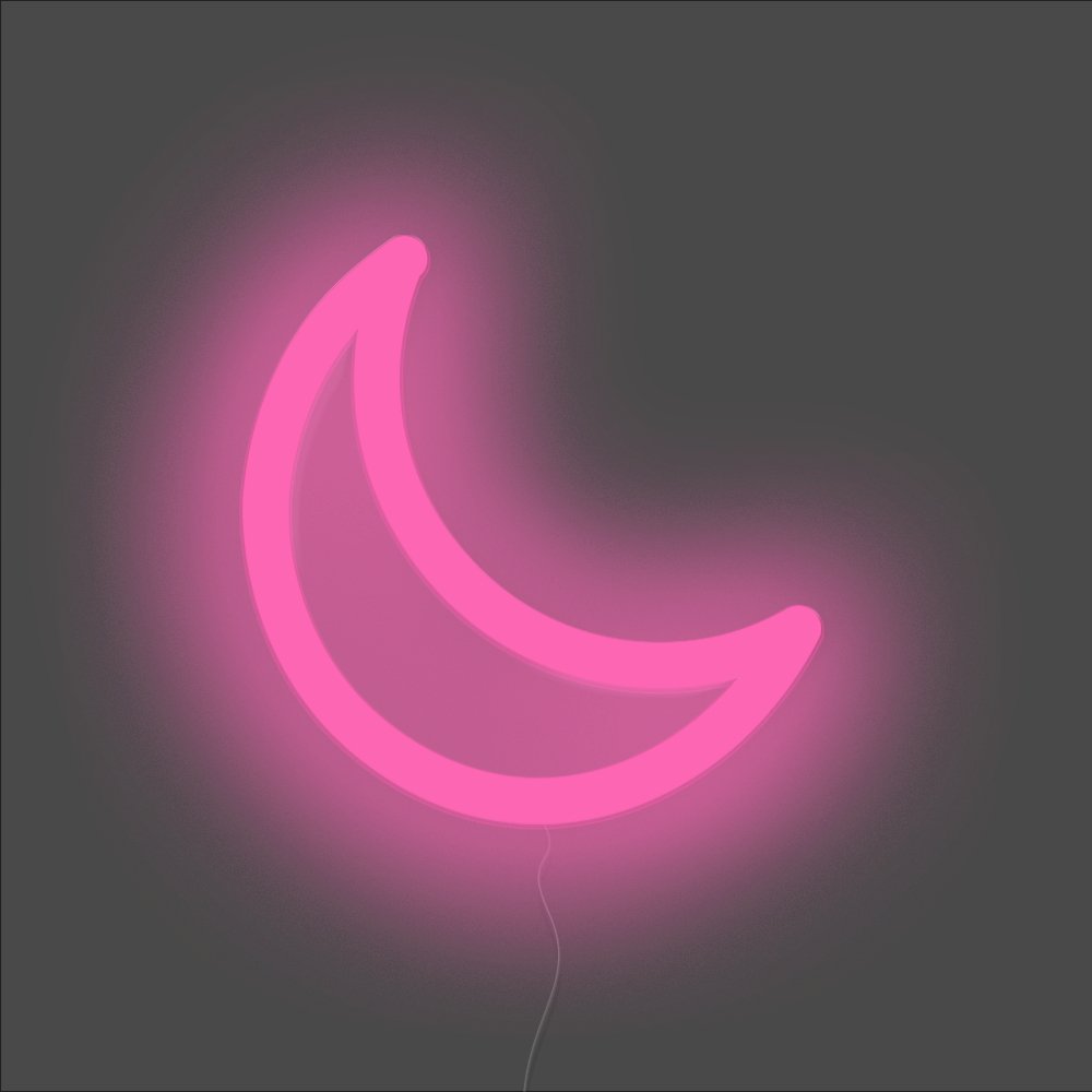 Moon Neon Sign - Unrivaled Neon - Pink #color_pink
