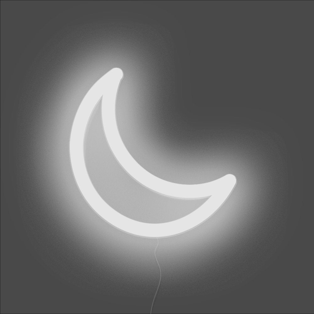 Moon Neon Sign - Unrivaled Neon - White #color_white