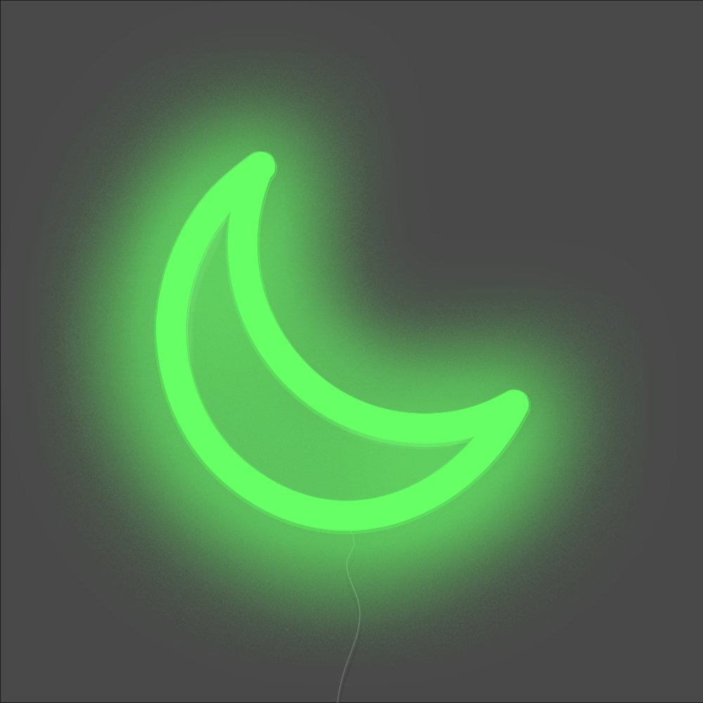Moon Neon Sign - Unrivaled Neon - Green #color_green