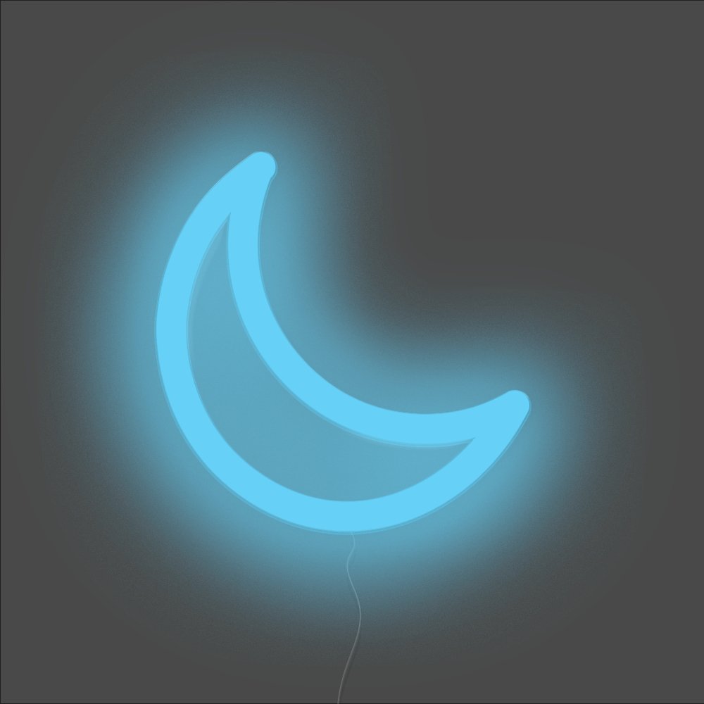 Moon Neon Sign - Unrivaled Neon - Light Blue #color_light blue