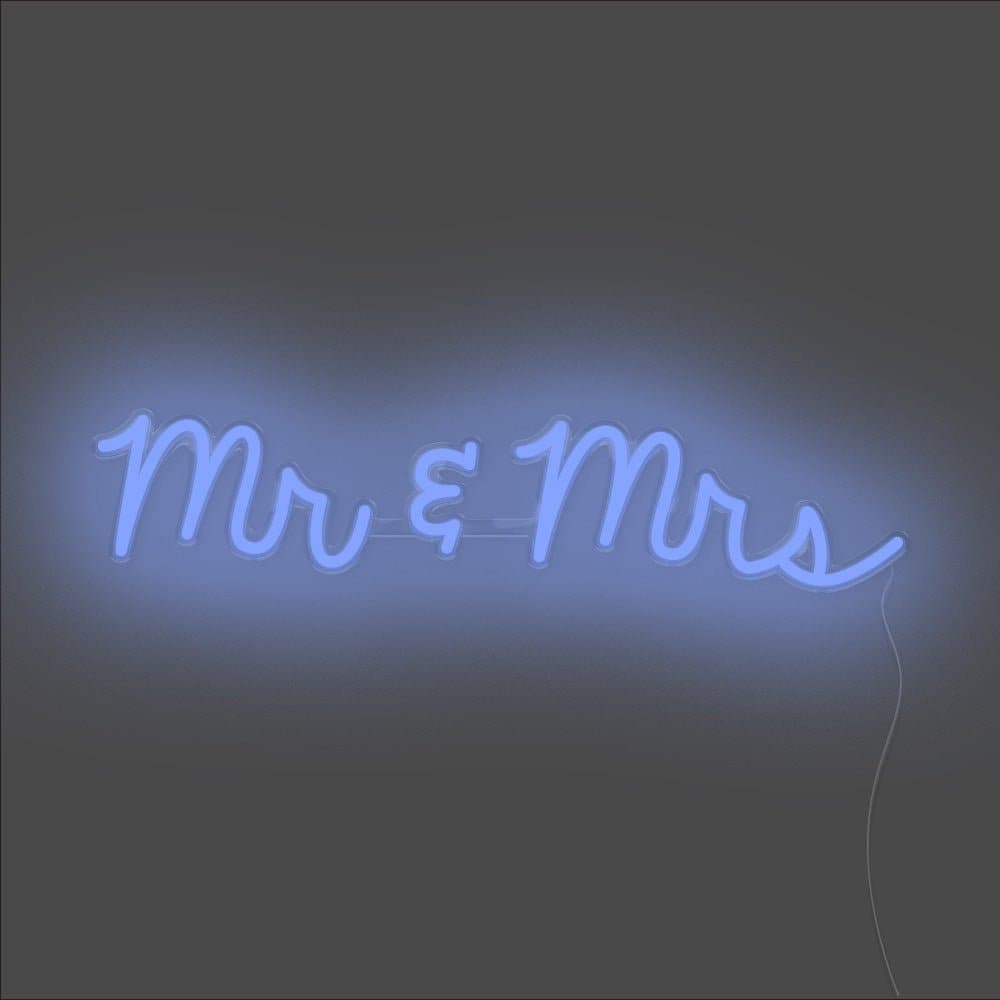 Mr & Mrs Neon Sign - Unrivaled Neon - Blue #color_blue
