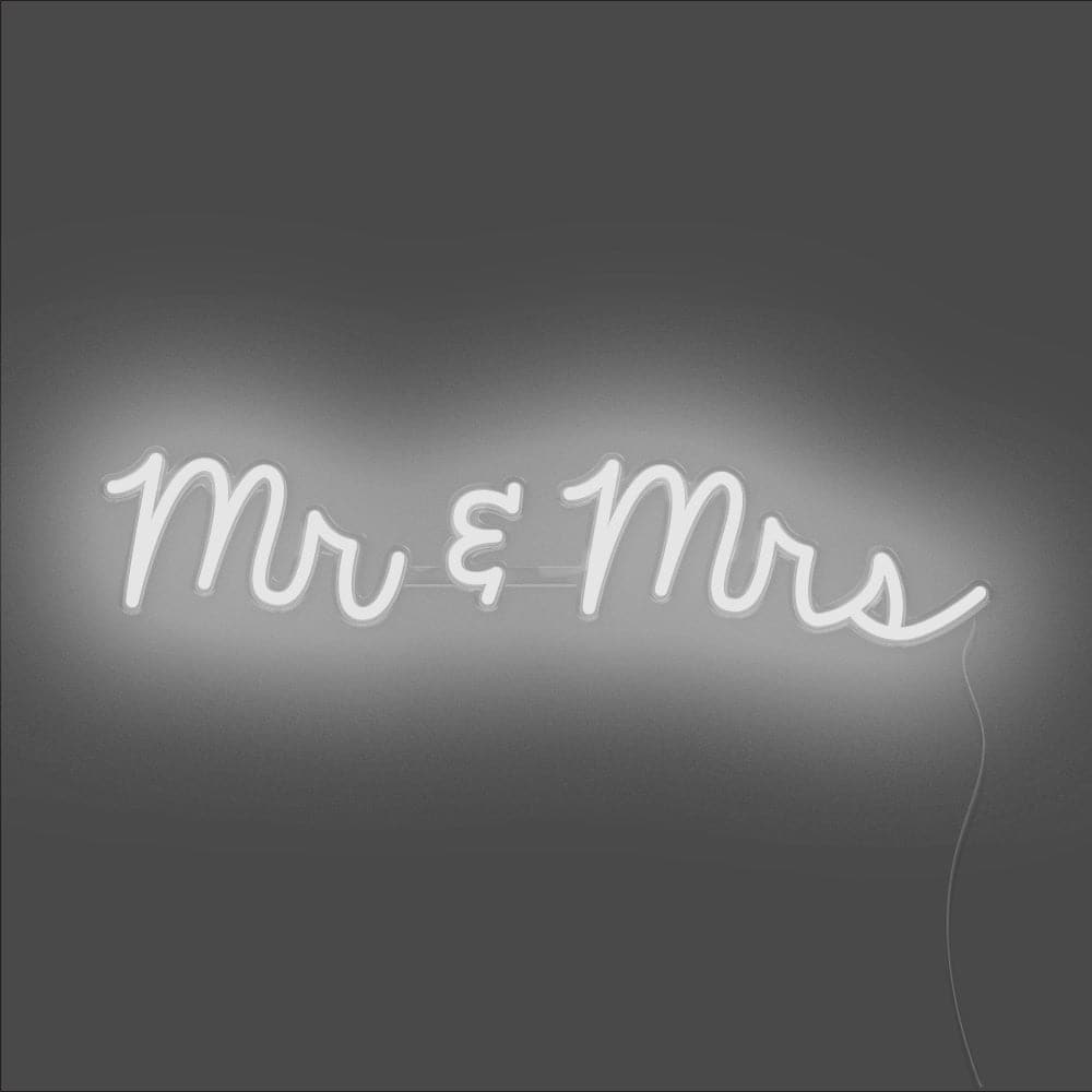 Mr & Mrs Neon Sign - Unrivaled Neon - White #color_white