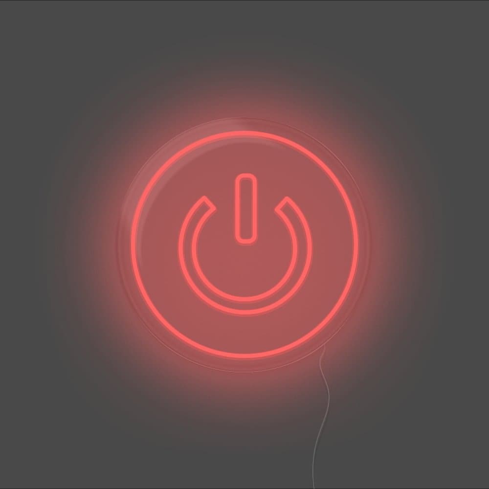 Power Button Neon Sign - Unrivaled Neon - Red #color_red