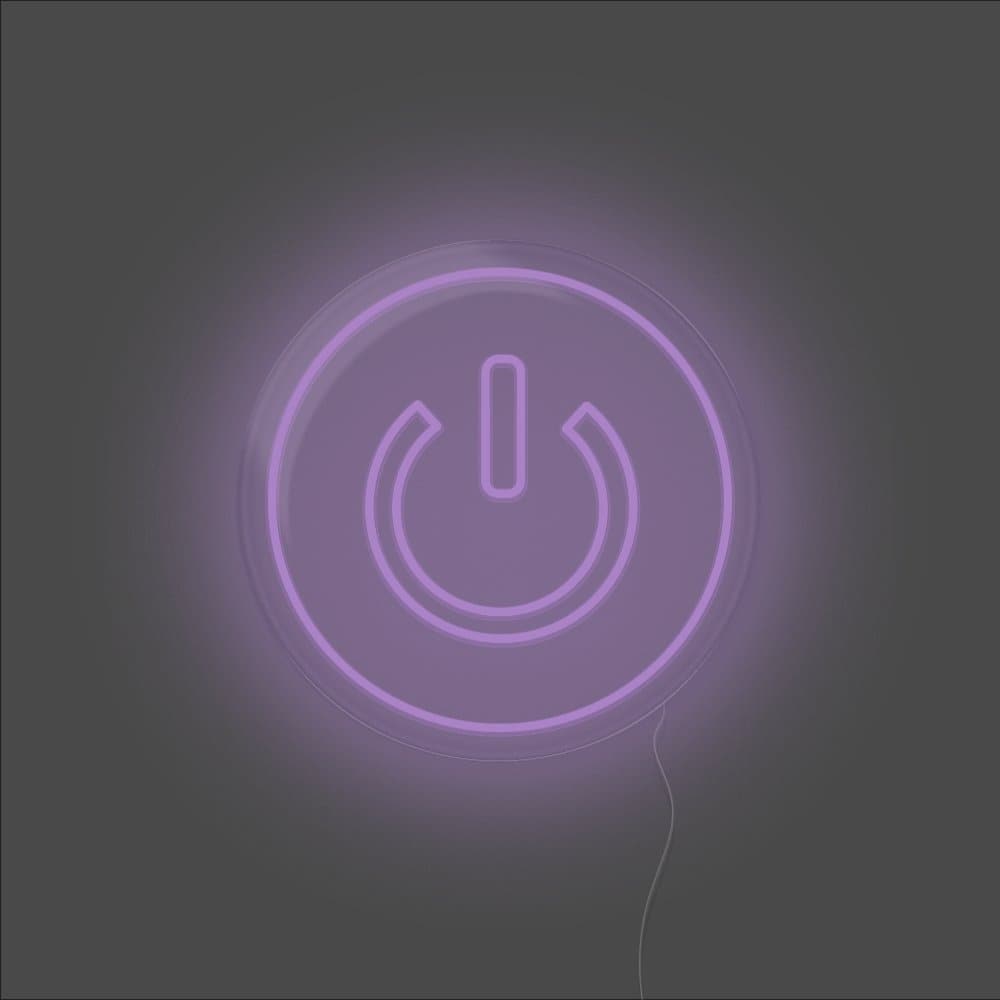 Power Button Neon Sign - Unrivaled Neon - Purple #color_purple