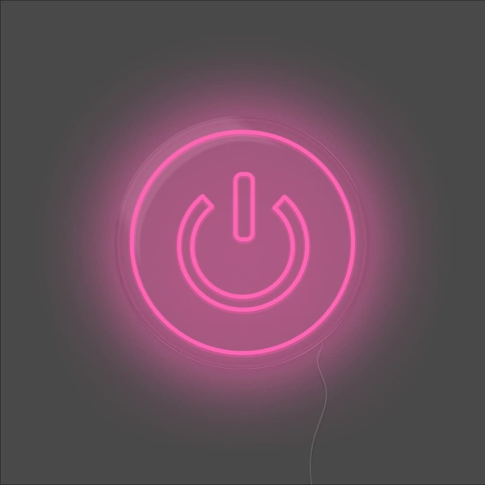 Power Button Neon Sign - Unrivaled Neon - Pink #color_pink
