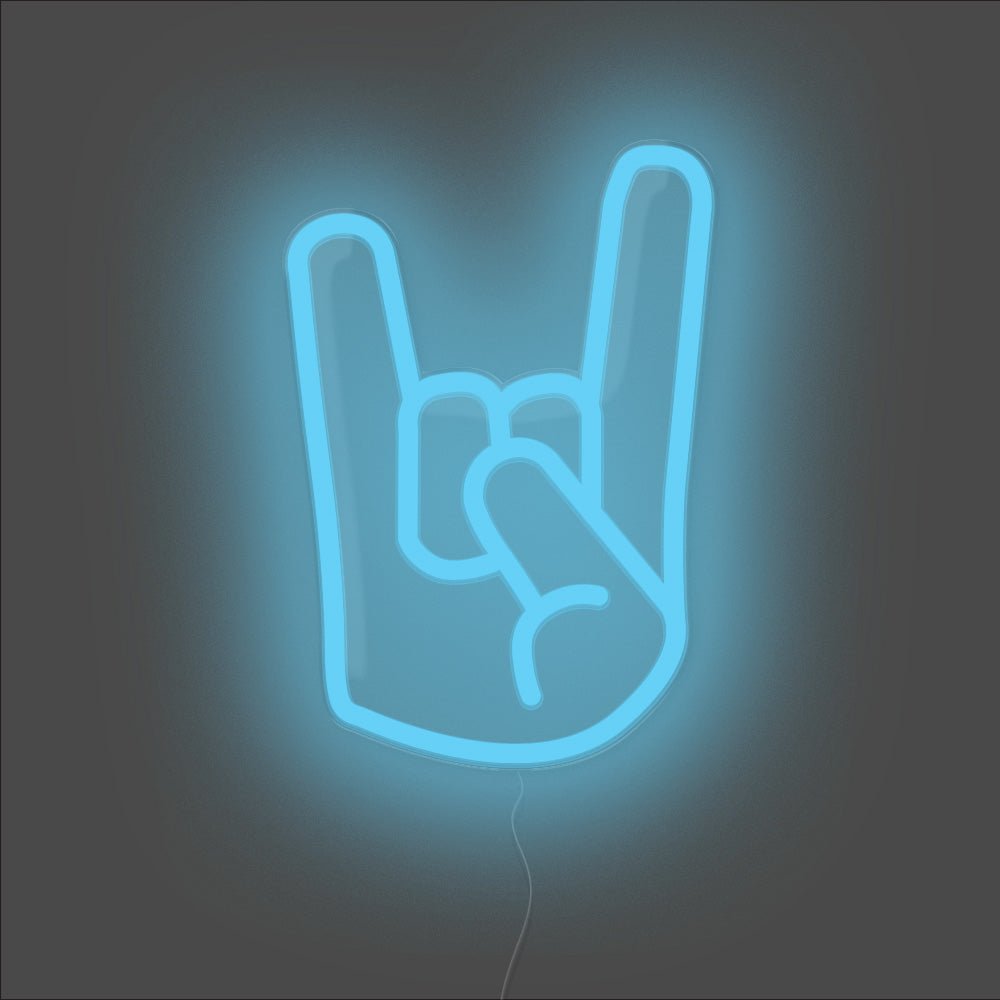 Rock On Neon Sign - Unrivaled Neon - Light Blue #color_light blue