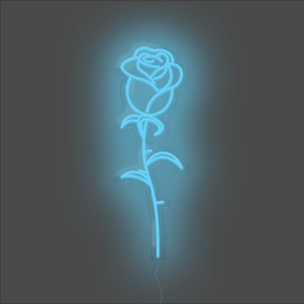 Rose Neon Sign - Unrivaled Neon - Light Blue #color_light blue