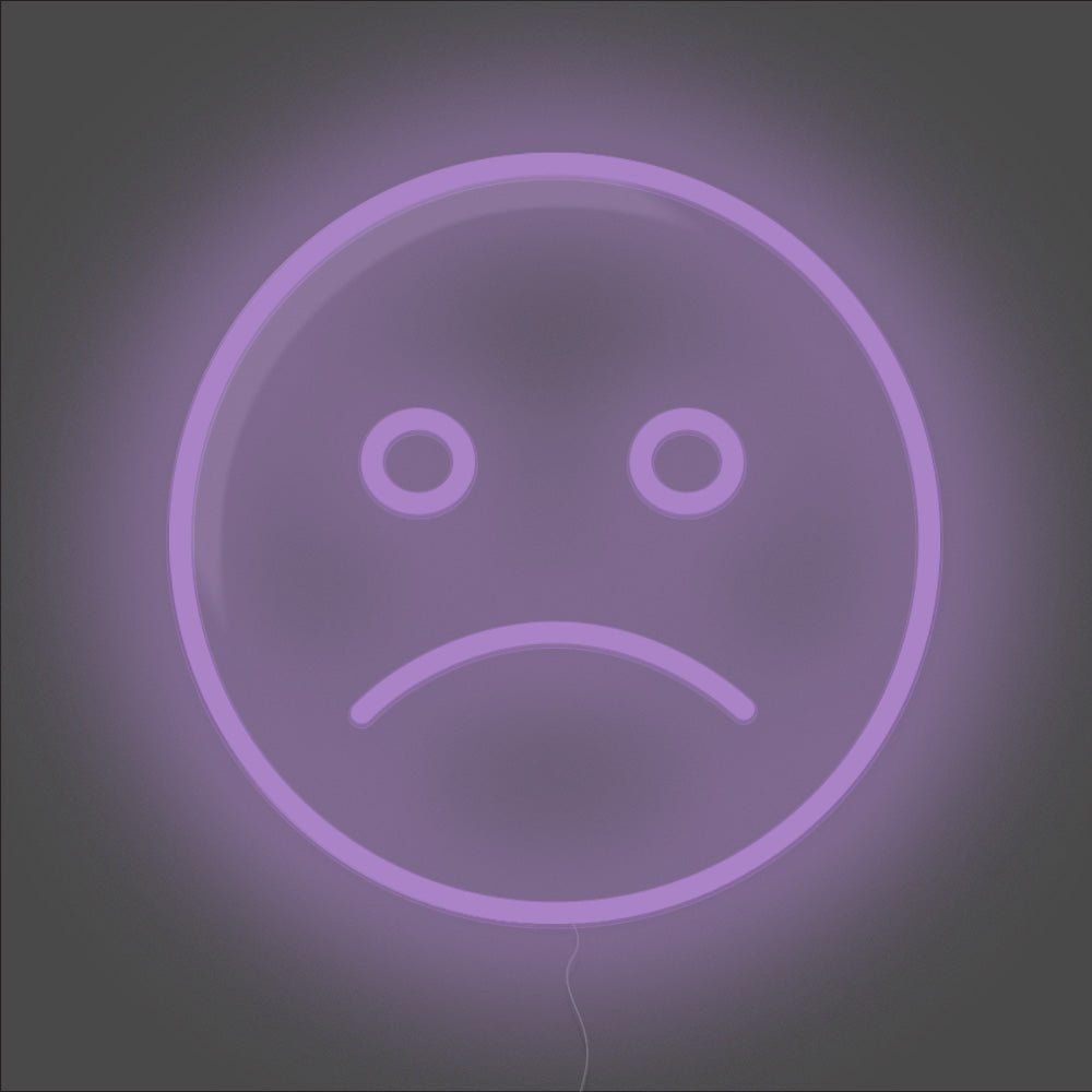 Sad Emoji Neon Sign - Unrivaled Neon - Purple #color_purple