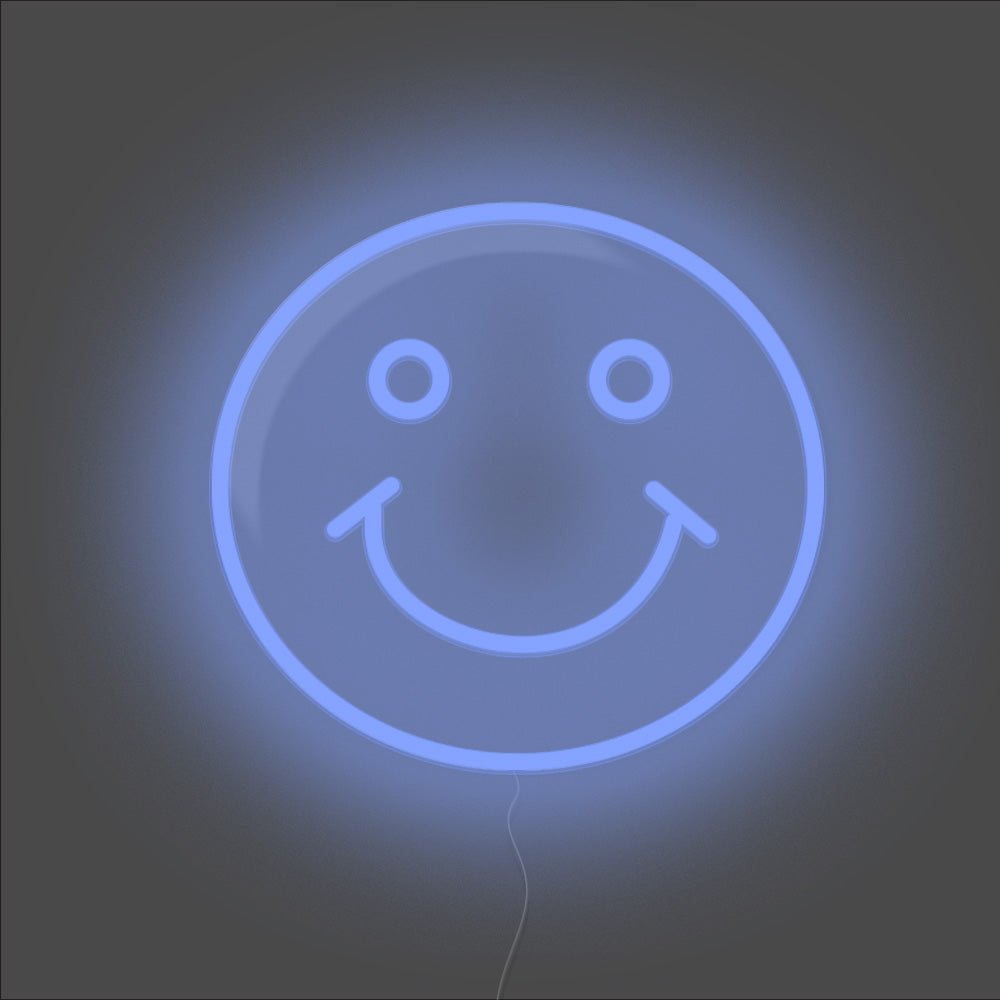 Smile Emoji Neon Sign - Unrivaled Neon - Blue #color_blue
