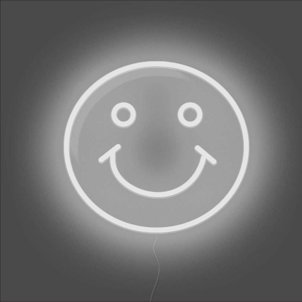 Smile Emoji Neon Sign - Unrivaled Neon - White #color_white