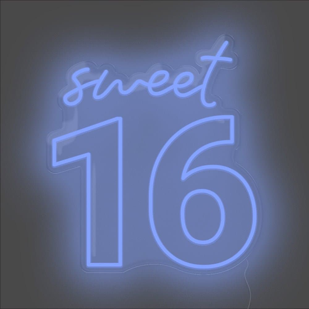 Sweet 16 Neon Sign - Unrivaled Neon - Blue #color_blue