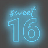 Sweet 16 Neon Sign - Unrivaled Neon - Light Blue #color_light blue