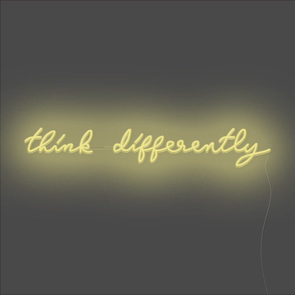 Think Differently Neon Sign - Unrivaled Neon - Lemon Yellow #color_lemon yellow
