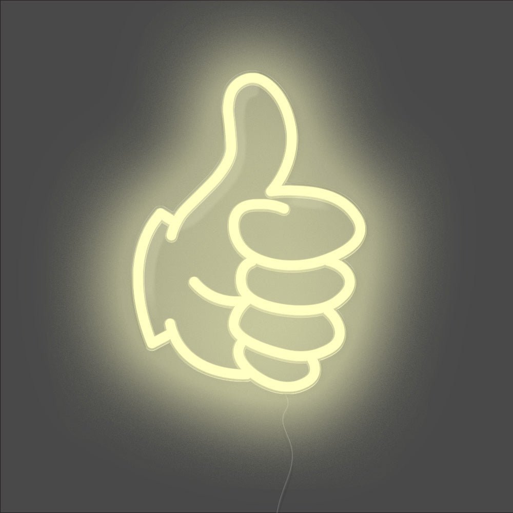 Thumbs Up Neon Sign - Unrivaled Neon - Warm White #color_warm white