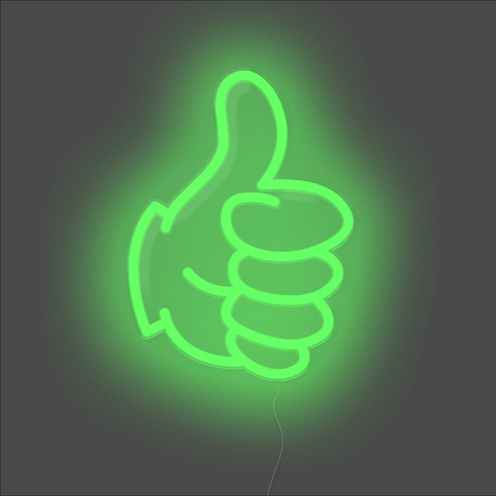 Thumbs Up Neon Sign - Unrivaled Neon - Green #color_green