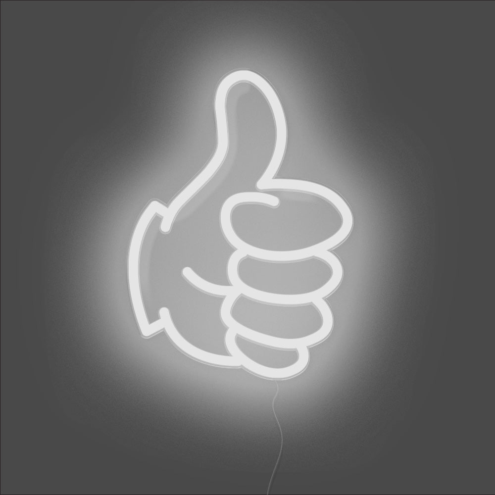 Thumbs Up Neon Sign - Unrivaled Neon - White #color_white