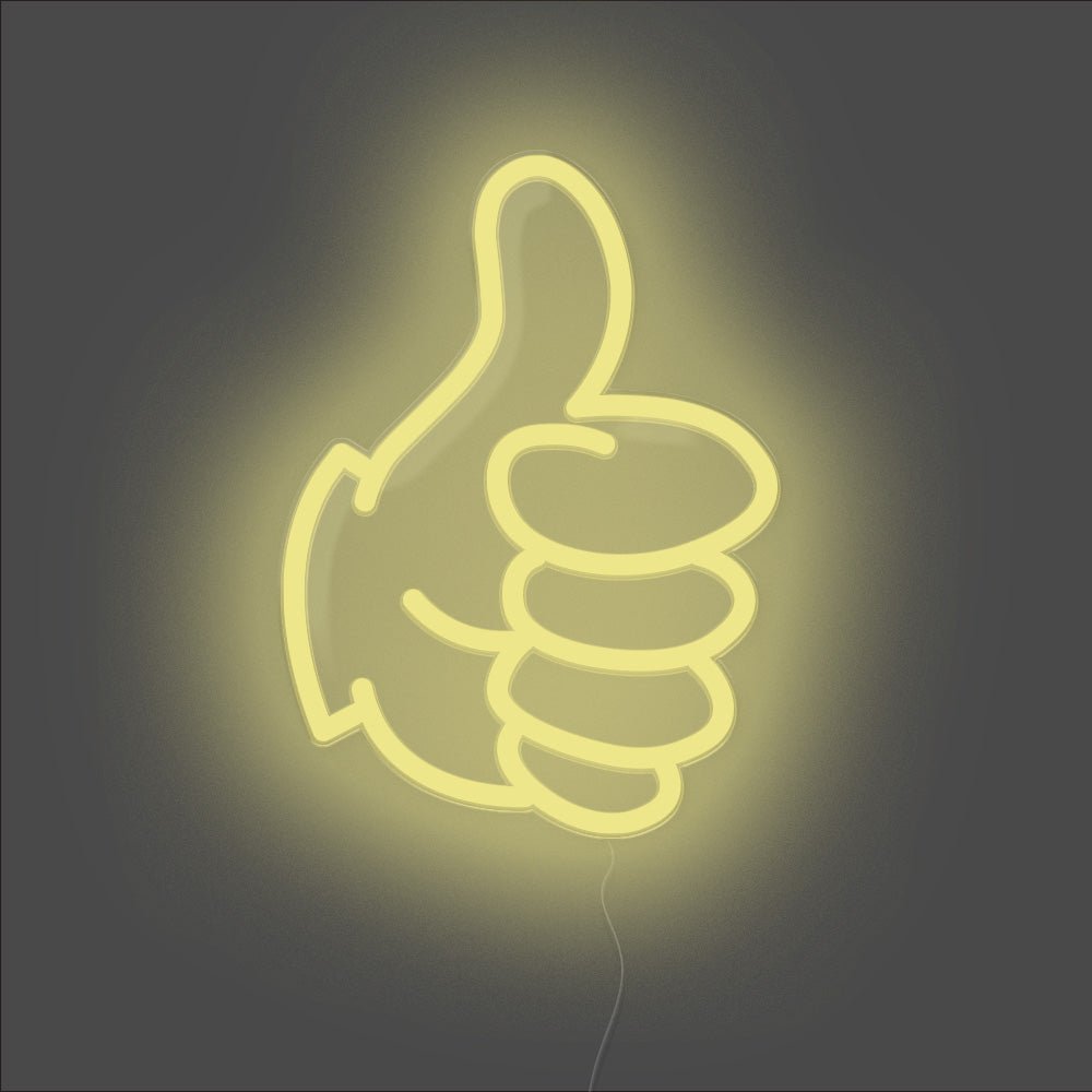 Thumbs Up Neon Sign - Unrivaled Neon - Lemon Yellow #color_lemon yellow