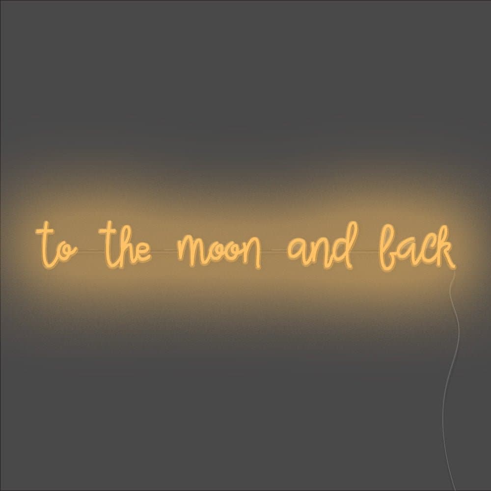 To The Moon And Back Neon Sign - Unrivaled Neon - Orange #color_orange