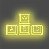 WASD Keyboard Neon Sign - Unrivaled Neon - Yellow #color_yellow