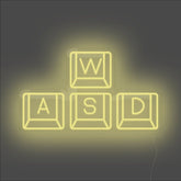 WASD Keyboard Neon Sign - Unrivaled Neon - Lemon Yellow #color_lemon yellow