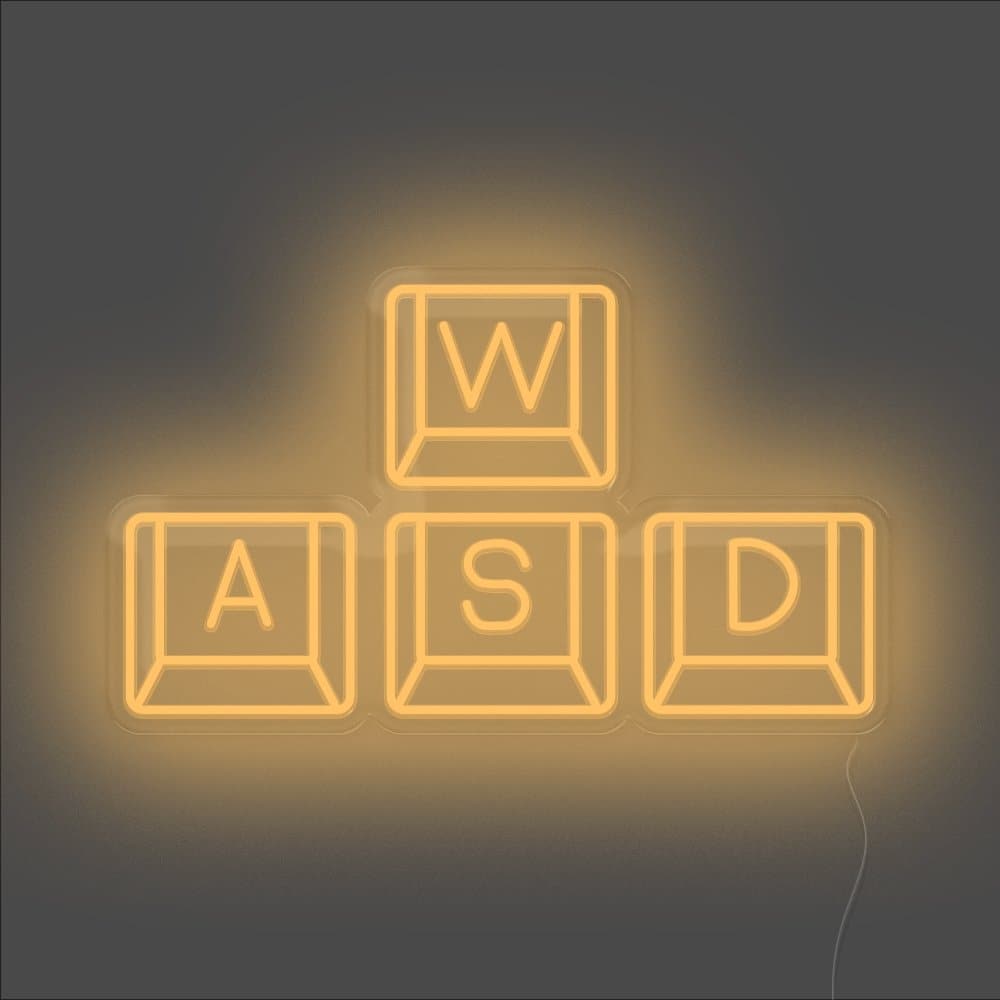 WASD Keyboard Neon Sign - Unrivaled Neon - Orange #color_orange