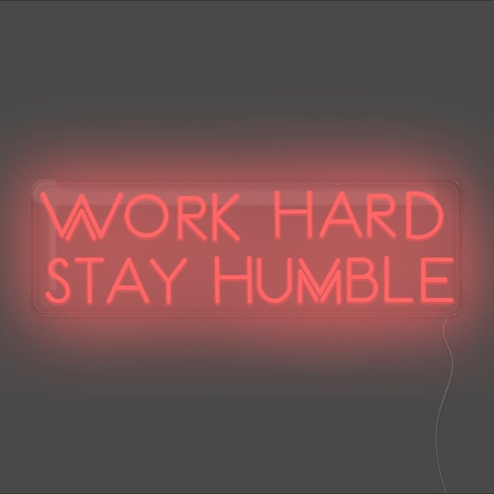 Work Hard Stay Humble Neon Sign - Unrivaled Neon - Red #color_red