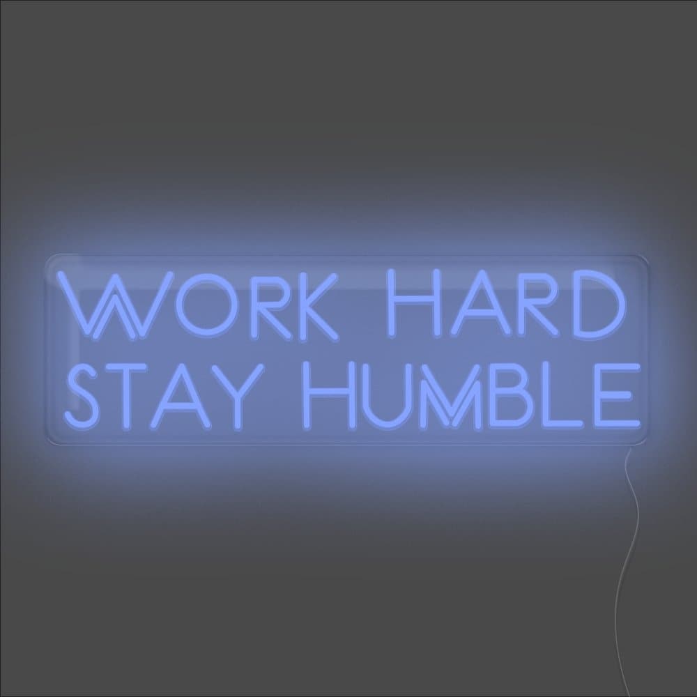Work Hard Stay Humble Neon Sign - Unrivaled Neon - Blue #color_blue