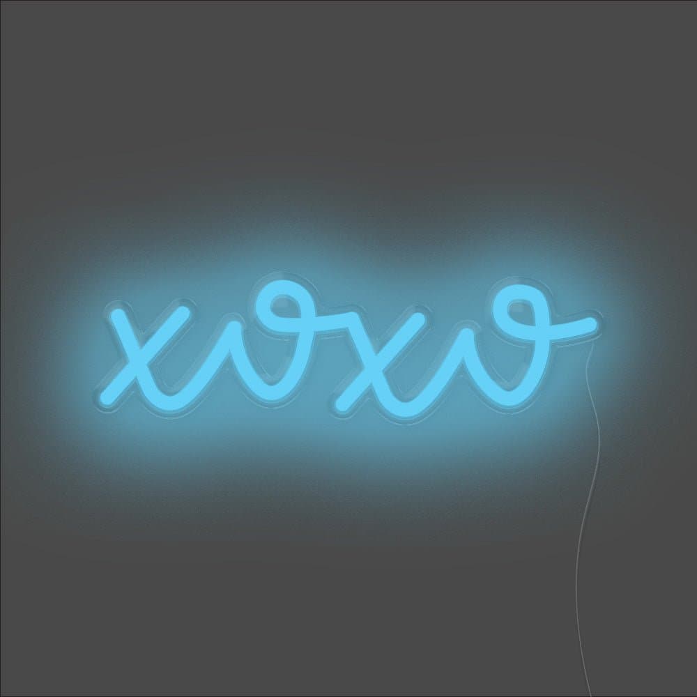 xoxo Neon Sign - Unrivaled Neon - Light Blue #color_light blue