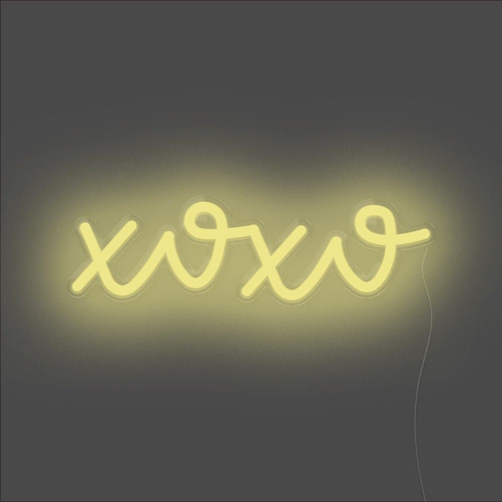 xoxo Neon Sign - Unrivaled Neon - Lemon Yellow #color_lemon yellow