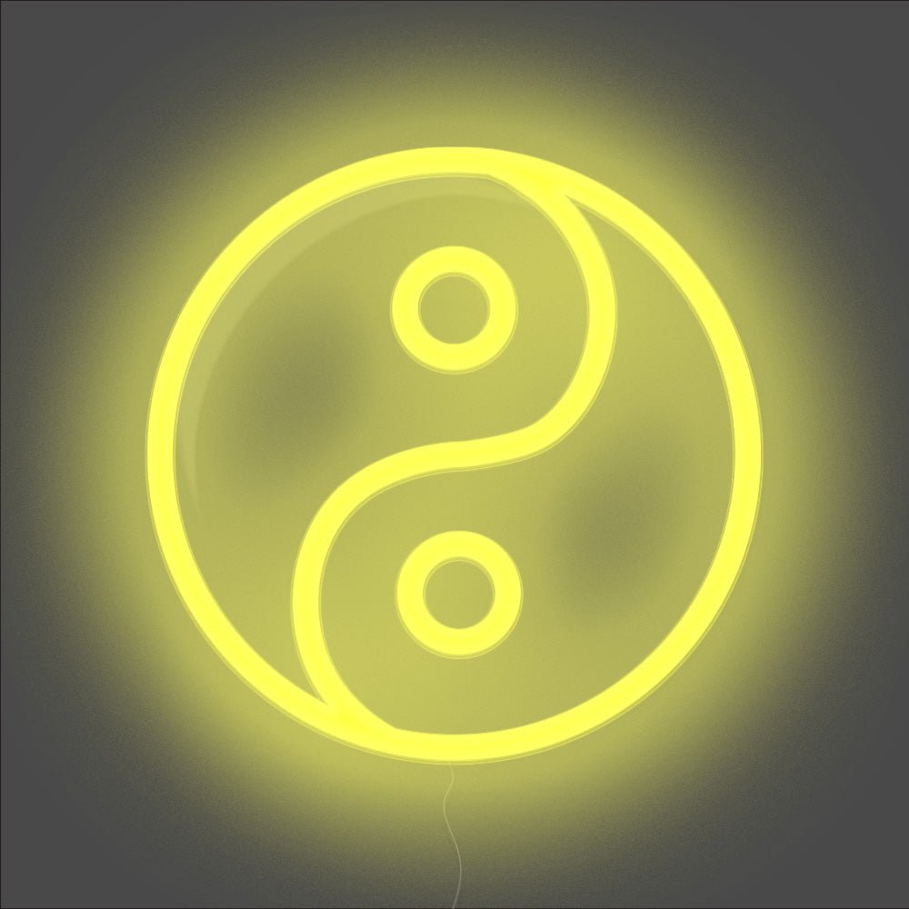 Yin and Yang Neon Sign - Unrivaled Neon - Yellow #color_yellow