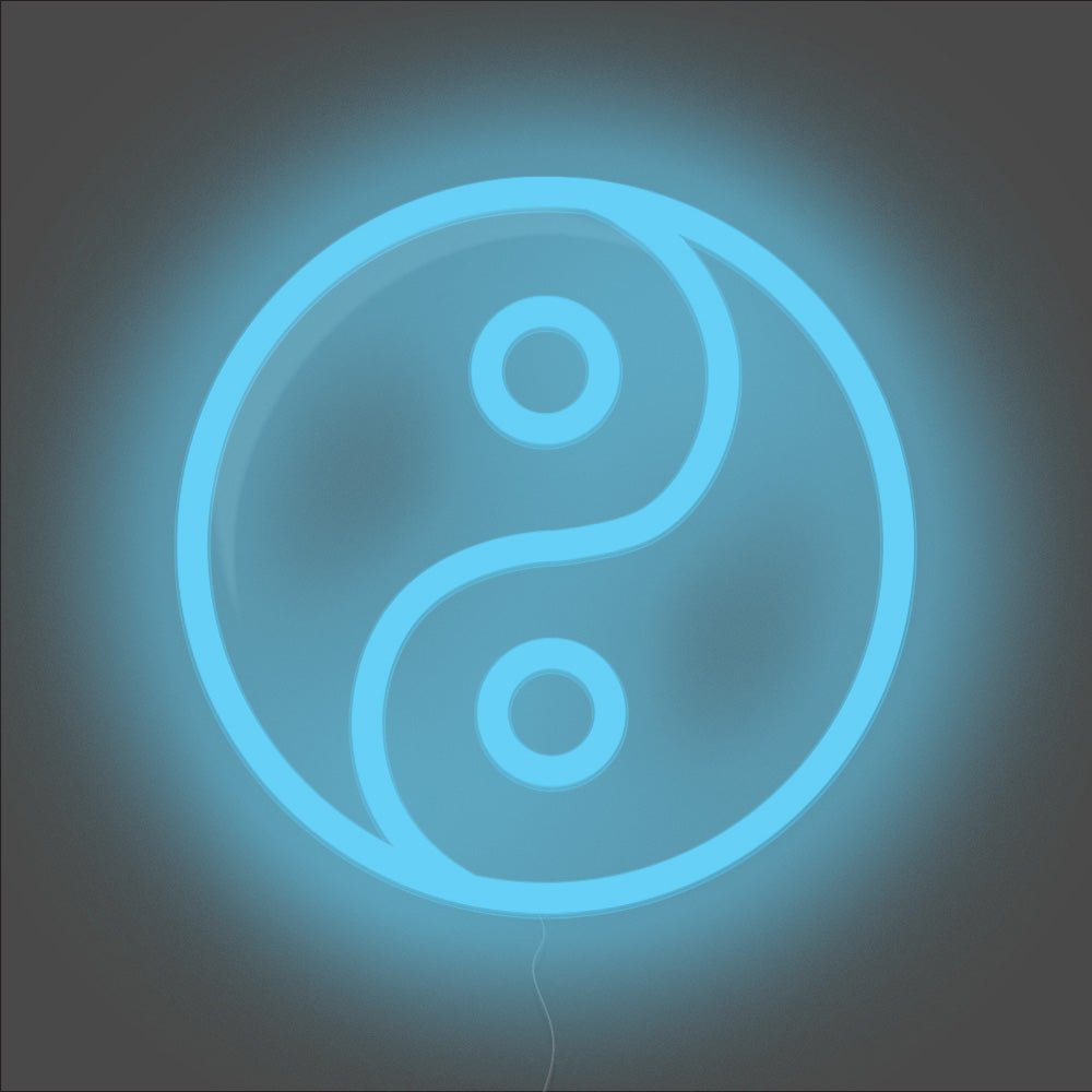 Yin and Yang Neon Sign - Unrivaled Neon - Light Blue #color_light blue