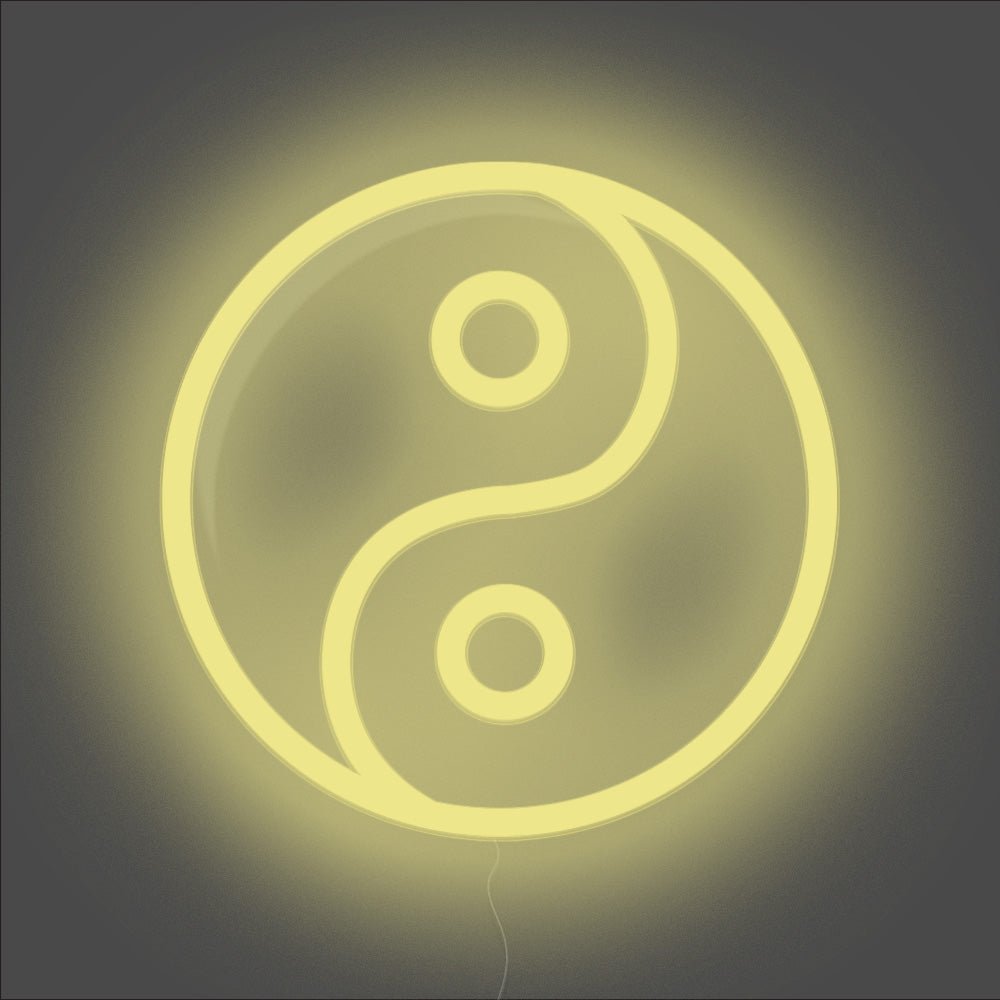 Yin and Yang Neon Sign - Unrivaled Neon - Lemon Yellow #color_lemon yellow