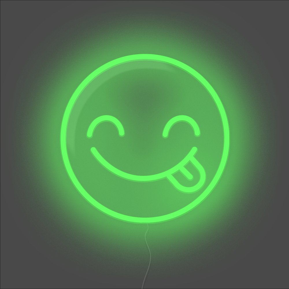 Yummy Emoji Neon Sign - Unrivaled Neon - Green #color_green