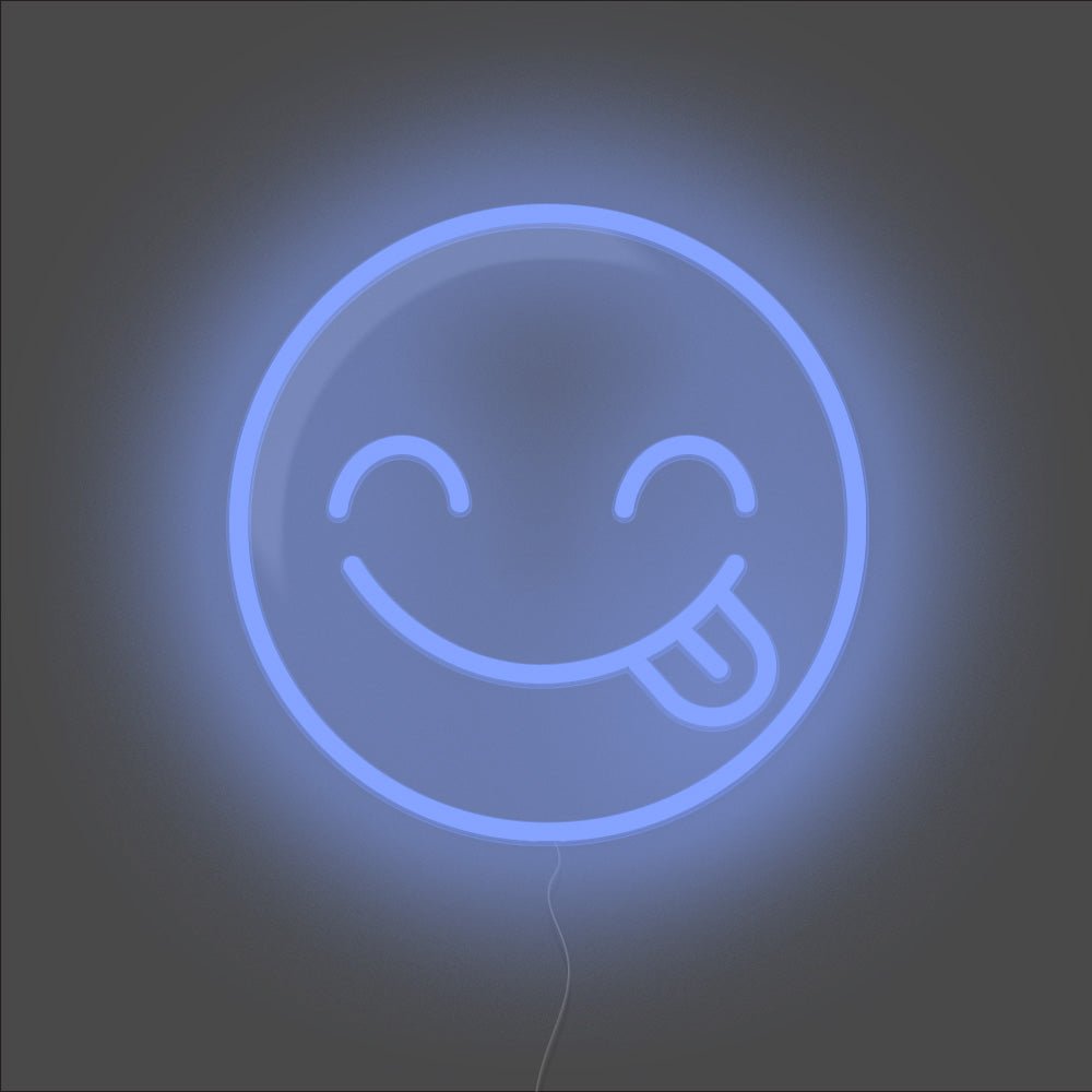 Yummy Emoji Neon Sign - Unrivaled Neon - Blue #color_blue