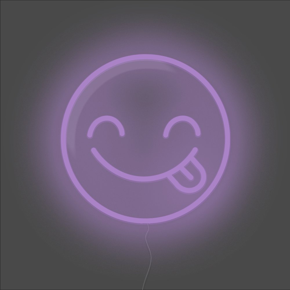 Yummy Emoji Neon Sign - Unrivaled Neon - Purple #color_purple