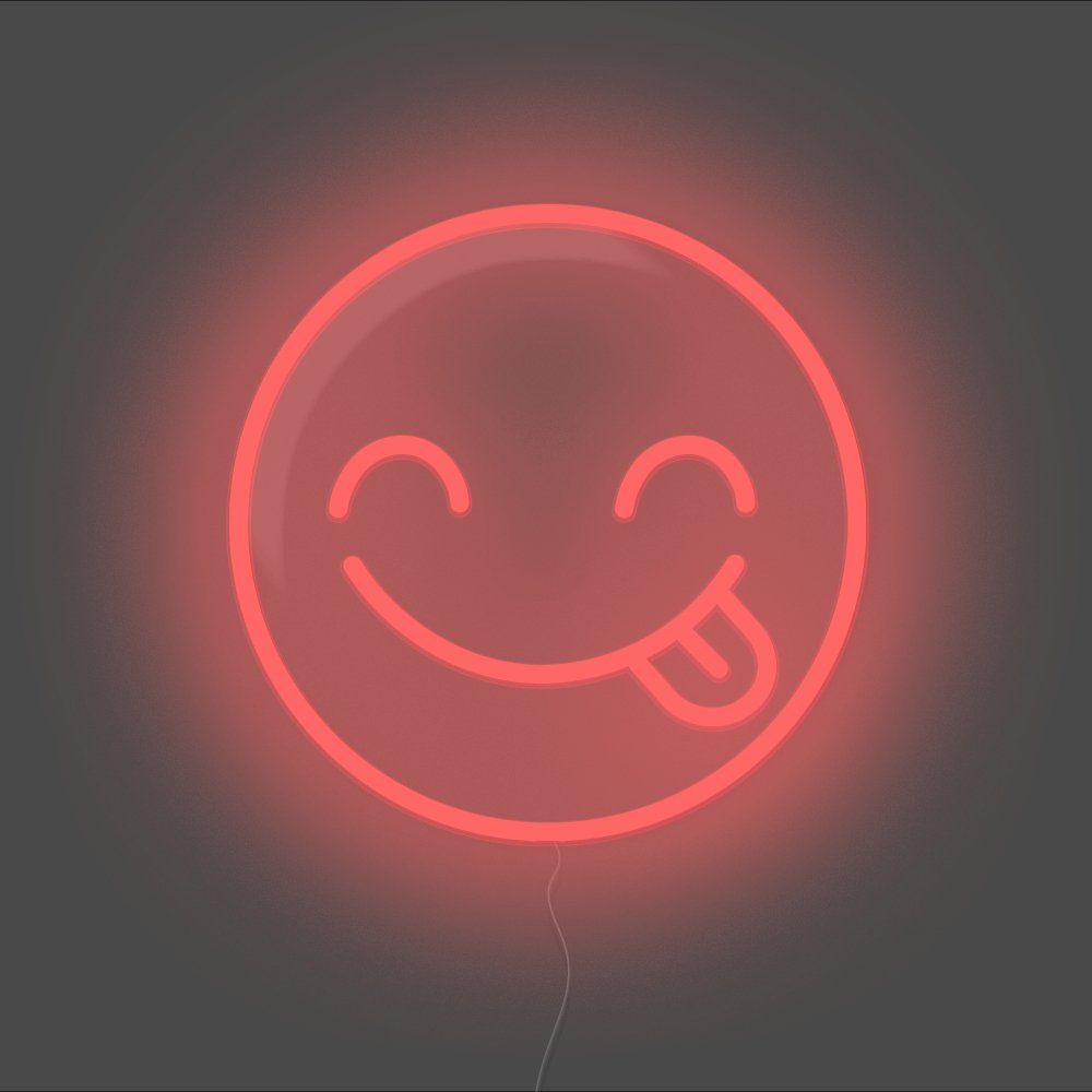 Yummy Emoji Neon Sign - Unrivaled Neon - Red #color_red
